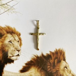 Gold Tone 925 GM Crucifix Cross Pendant